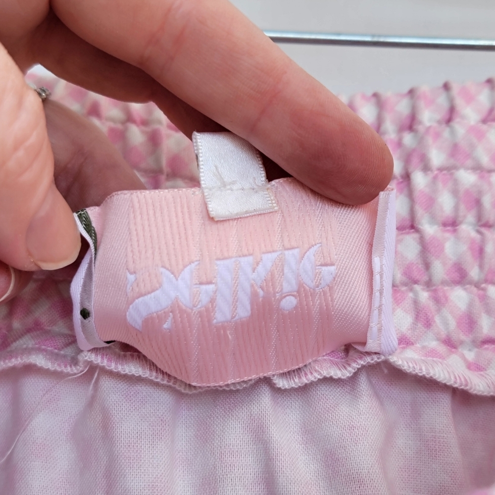 Selkie Ice Cream Gingham Belle Skirt Size Small Pink White Checkered Ruffled - Picture 11 of 16